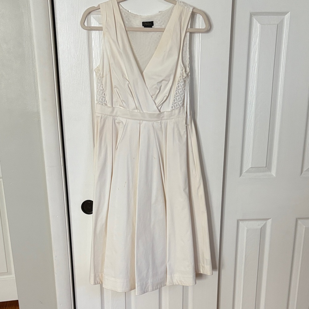 Anthropologie Cream Sleeveless Midi Dress